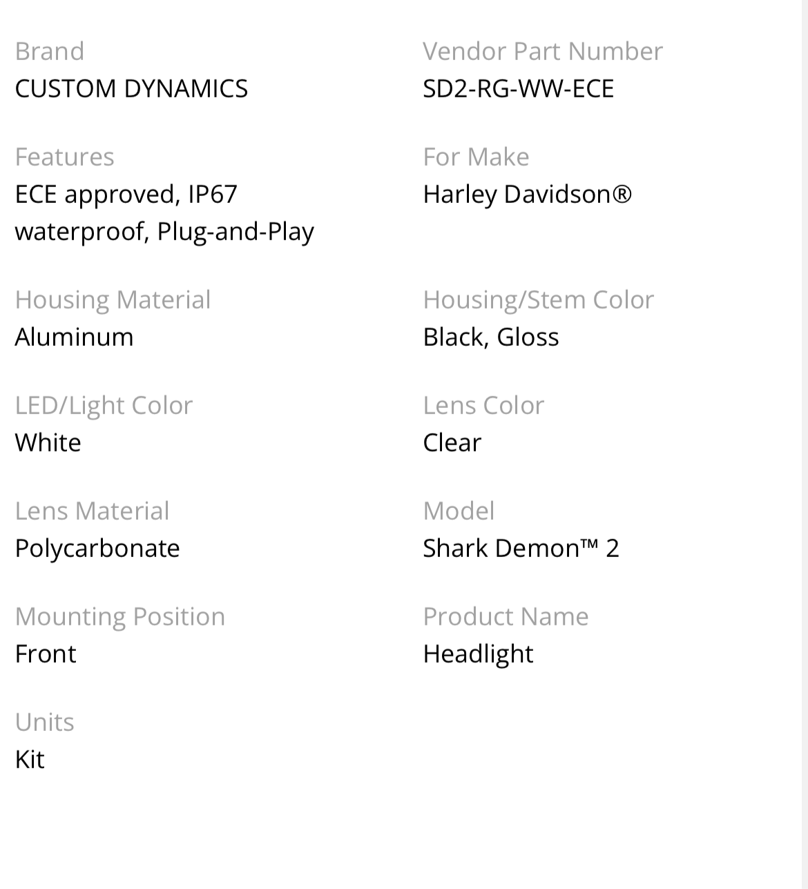 Road Glide Shark demon led etuvalot