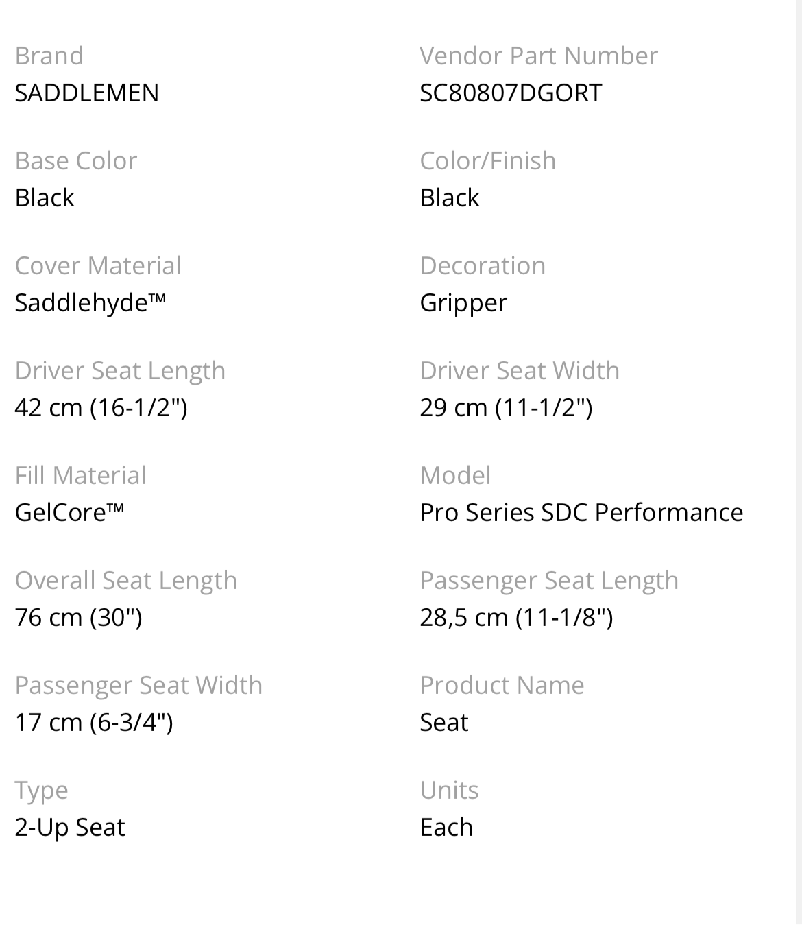 Saddlemen Pro Series SDC Grip seat selkänojalla ”Gold”